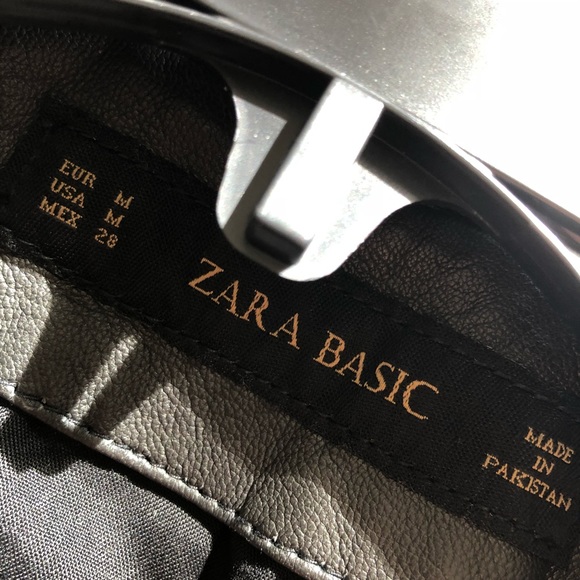 Zara black leather jacket - Picture 5 of 8